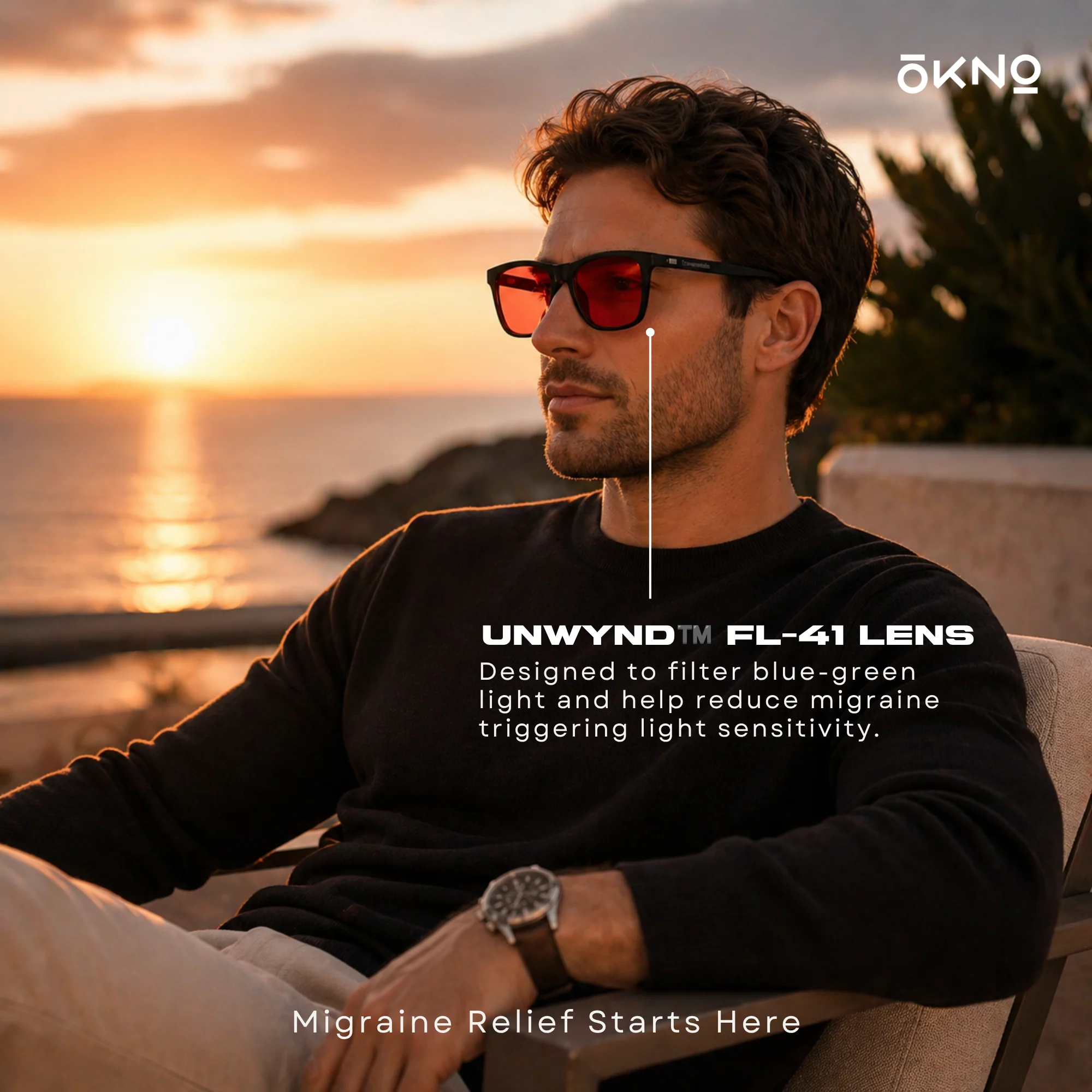 Atom Black | FL-41 Migraine Relief Glasses - Image 2